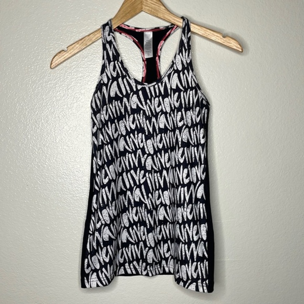 Ivivva Lululemon "Love Ivivva" Print Tank size 12 Black/White